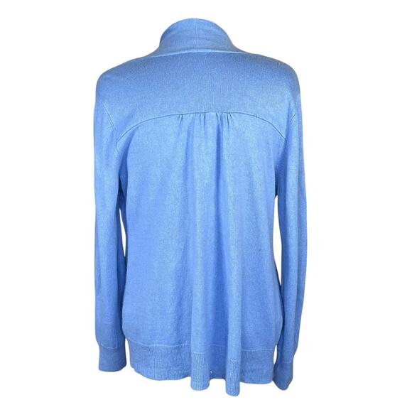 Eileen Fisher Women’s Silk & Cashmere Periwinkle Blue Open Cardigan Size Medium - Picture 3 of 8